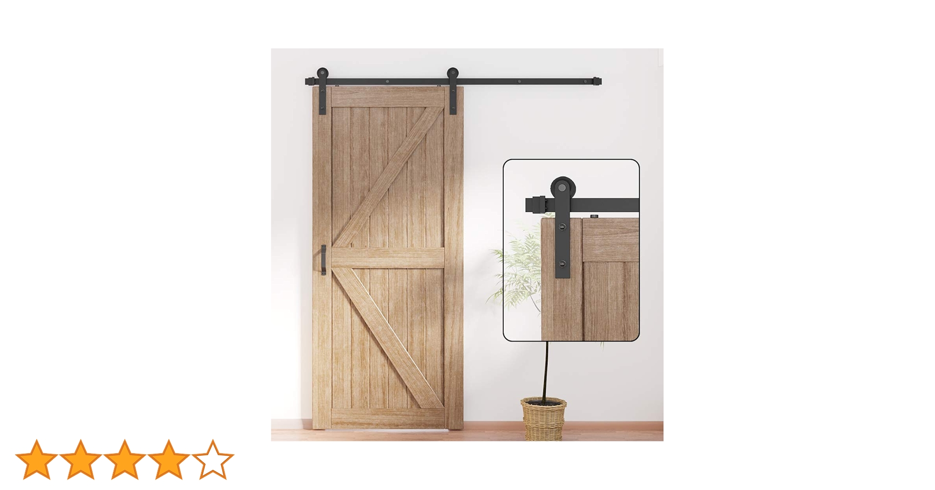 Amazon.co.jp: ZEKOO 吊り引き戸レール バーンドア金具 引き扉 4